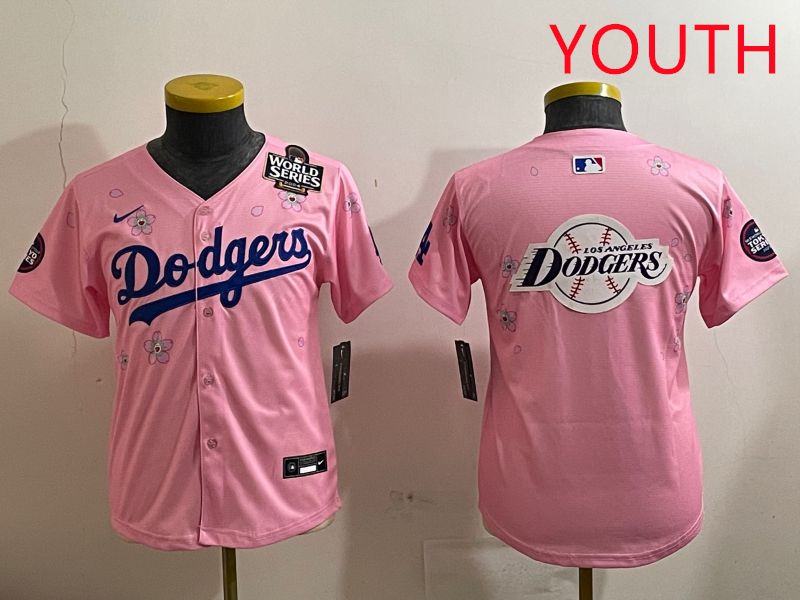 Youth Los Angeles Dodgers Blank Pink Sakura Edition 2025 Nike MLB Jersey style 27
